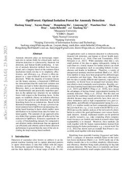 OptIForest: Optimal Isolation Forest for Anomaly Detection