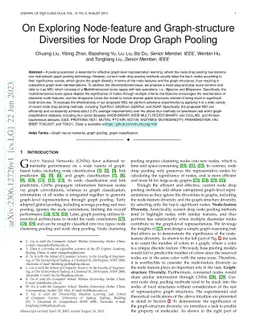 On Exploring Node-feature and Graph-structure Diversities for Node Drop
  Graph Pooling