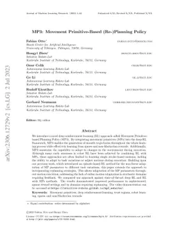 MP3: Movement Primitive-Based (Re-)Planning Policy