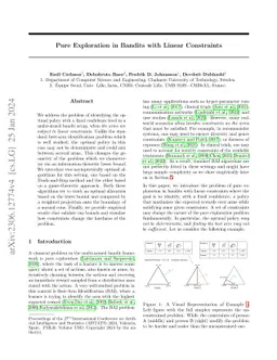 Pure Exploration in Bandits with Linear Constraints