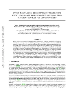 Otter-Knowledge: benchmarks of multimodal knowledge graph representation
  learning from different sources for drug discovery