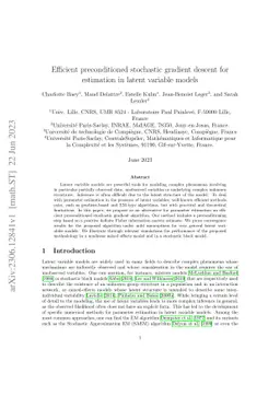 Efficient preconditioned stochastic gradient descent for estimation in
  latent variable models