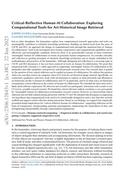 Critical-Reflective Human-AI Collaboration: Exploring Computational
  Tools for Art Historical Image Retrieval