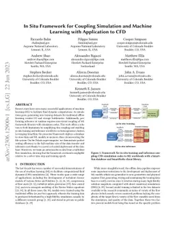 In Situ Framework for Coupling Simulation and Machine Learning with
  Application to CFD