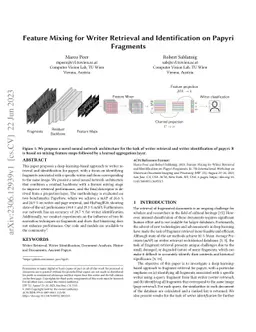 Feature Mixing for Writer Retrieval and Identification on Papyri
  Fragments