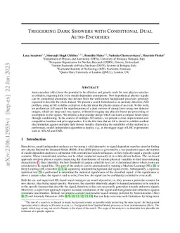 Triggering Dark Showers with Conditional Dual Auto-Encoders