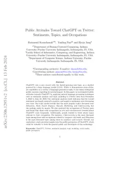 Public Attitudes Toward ChatGPT on Twitter: Sentiments, Topics, and
  Occupations