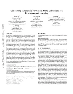 Generating Synergistic Formulaic Alpha Collections via Reinforcement
  Learning