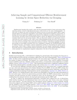 Achieving Sample and Computational Efficient Reinforcement Learning by
  Action Space Reduction via Grouping