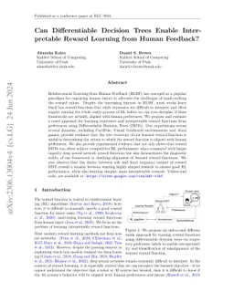 Can Differentiable Decision Trees Enable Interpretable Reward Learning
  from Human Feedback?