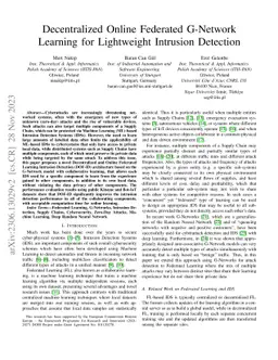 Decentralized Online Federated G-Network Learning for Lightweight
  Intrusion Detection