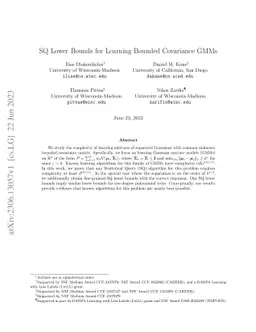 SQ Lower Bounds for Learning Bounded Covariance GMMs