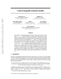 Context-lumpable stochastic bandits