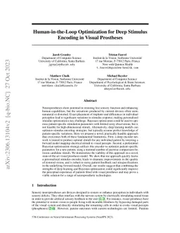 Human-in-the-Loop Optimization for Deep Stimulus Encoding in Visual
  Prostheses