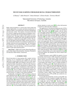 Multi-task Learning for Radar Signal Characterisation