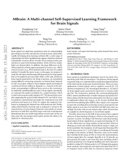 MBrain: A Multi-channel Self-Supervised Learning Framework for Brain
  Signals