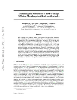 Evaluating the Robustness of Text-to-image Diffusion Models against
  Real-world Attacks