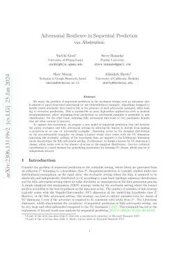 Adversarial Resilience in Sequential Prediction via Abstention