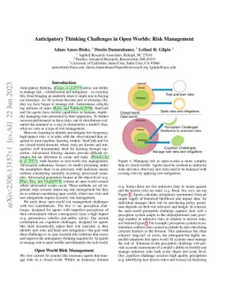Anticipatory Thinking Challenges in Open Worlds: Risk Management