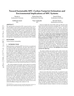 Toward Sustainable HPC: Carbon Footprint Estimation and Environmental
  Implications of HPC Systems