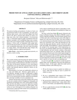 Prediction of Annual Snow Accumulation Using a Recurrent Graph
  Convolutional Approach