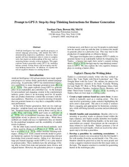 Prompt to GPT-3: Step-by-Step Thinking Instructions for Humor Generation