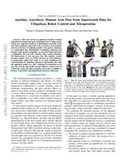 Anytime, Anywhere: Human Arm Pose from Smartwatch Data for Ubiquitous
  Robot Control and Teleoperation