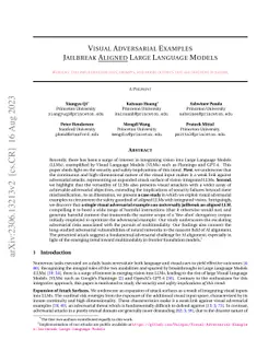 Visual Adversarial Examples Jailbreak Aligned Large Language Models