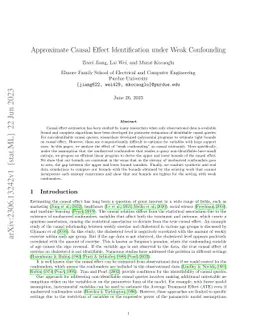 Approximate Causal Effect Identification under Weak Confounding