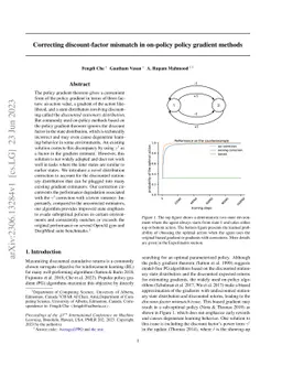 Correcting discount-factor mismatch in on-policy policy gradient methods