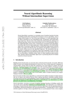 Neural Algorithmic Reasoning Without Intermediate Supervision