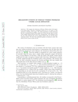 Breakdown points of Fermat-Weber problems under gauge distances