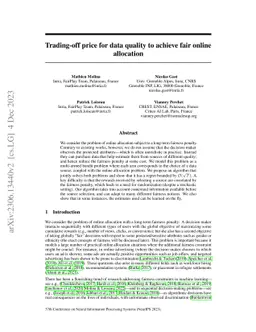 Trading-off price for data quality to achieve fair online allocation