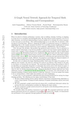A Graph Neural Network Approach for Temporal Mesh Blending and
  Correspondence