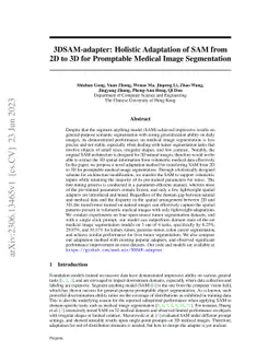 3DSAM-adapter: Holistic Adaptation of SAM from 2D to 3D for Promptable
  Medical Image Segmentation