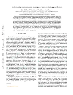 Understanding quantum machine learning also requires rethinking
  generalization