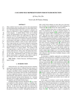 Cascade Subspace Clustering for Outlier Detection