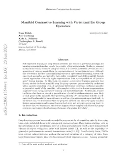Manifold Contrastive Learning with Variational Lie Group Operators