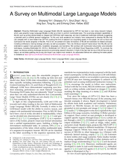 A Survey on Multimodal Large Language Models