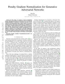 Penalty Gradient Normalization for Generative Adversarial Networks