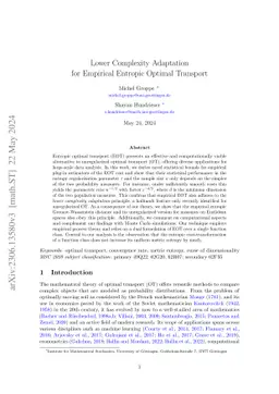 Lower Complexity Adaptation for Empirical Entropic Optimal Transport