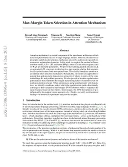 Max-Margin Token Selection in Attention Mechanism