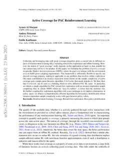 Active Coverage for PAC Reinforcement Learning