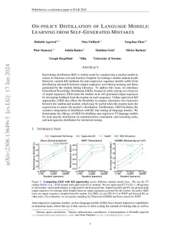 On-Policy Distillation of Language Models: Learning from Self-Generated
  Mistakes