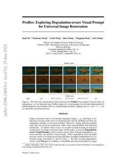 ProRes: Exploring Degradation-aware Visual Prompt for Universal Image
  Restoration