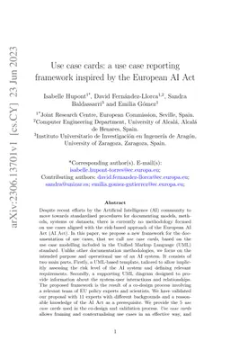 Use case cards: a use case reporting framework inspired by the European
  AI Act