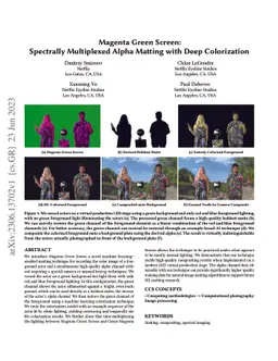 Magenta Green Screen: Spectrally Multiplexed Alpha Matting with Deep
  Colorization