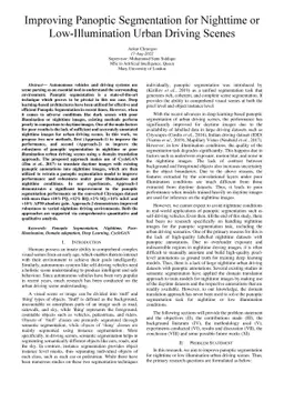 Improving Panoptic Segmentation for Nighttime or Low-Illumination Urban
  Driving Scenes