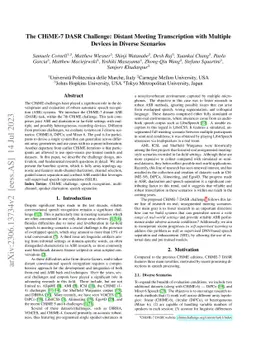 The CHiME-7 DASR Challenge: Distant Meeting Transcription with Multiple
  Devices in Diverse Scenarios