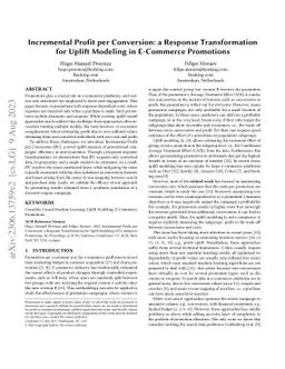 Incremental Profit per Conversion: a Response Transformation for Uplift
  Modeling in E-Commerce Promotions